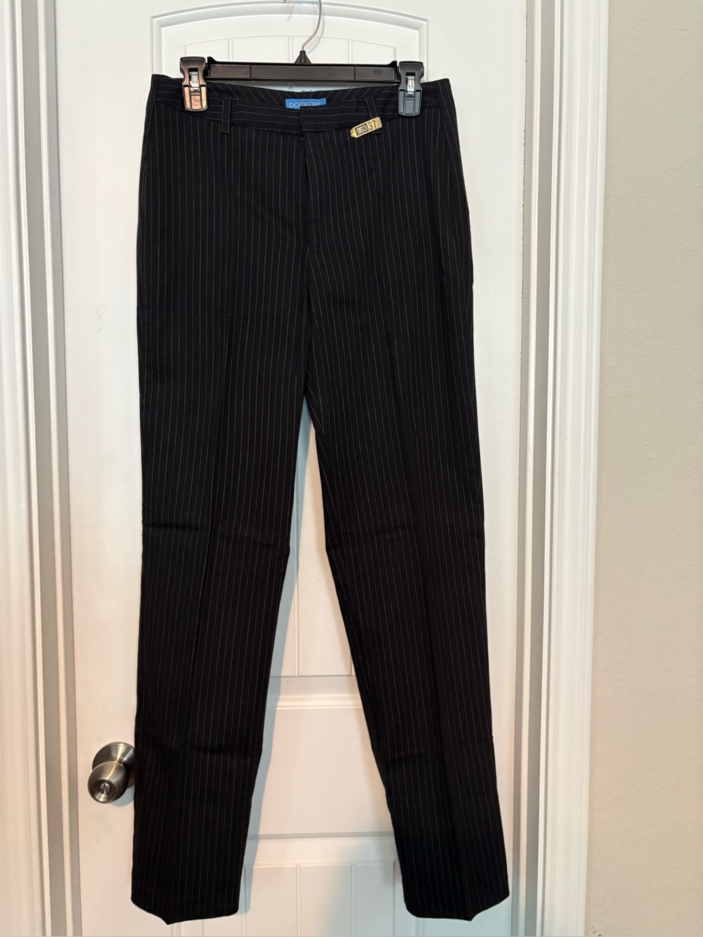 Dockers Women's Black Pinstripe Dress Pants